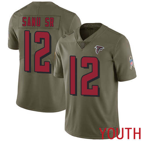 Atlanta Falcons Limited Olive Youth Mohamed Sanu Jersey NFL Football #12 2017 Salute to Service->atlanta falcons->NFL Jersey